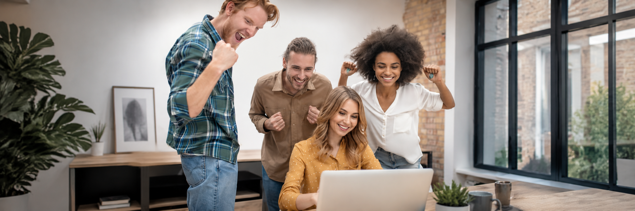 Mentoring participants celebrating a digital badge achievement